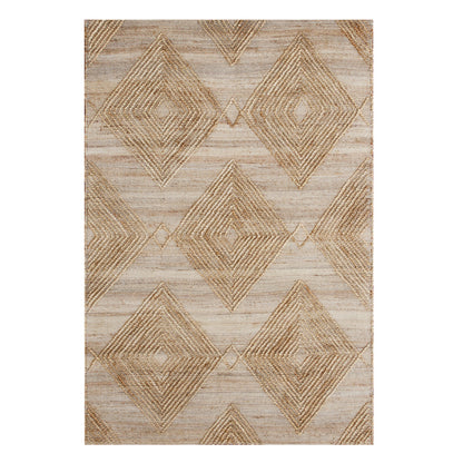 8 x 10 Brown Geometric Hand Woven Rug