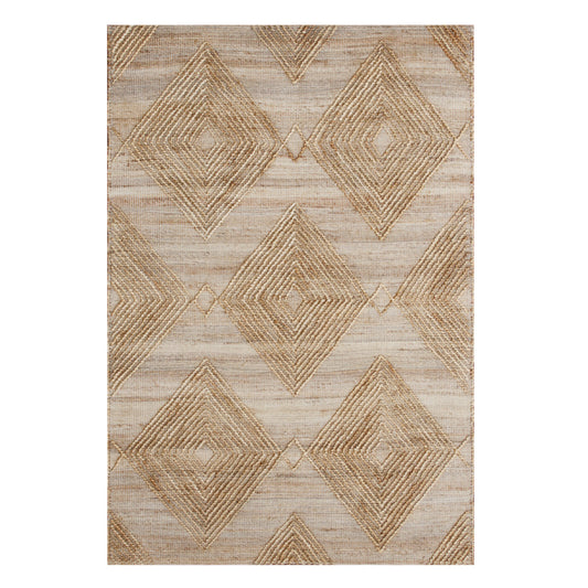 8 x 10 Brown Geometric Hand Woven Rug