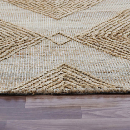 8 x 10 Brown Geometric Hand Woven Rug