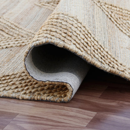 8 x 10 Brown Geometric Hand Woven Rug