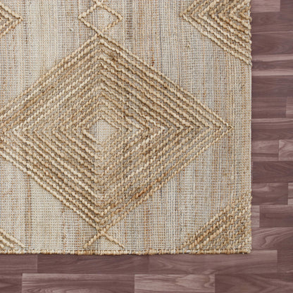 8 x 10 Brown Geometric Hand Woven Rug