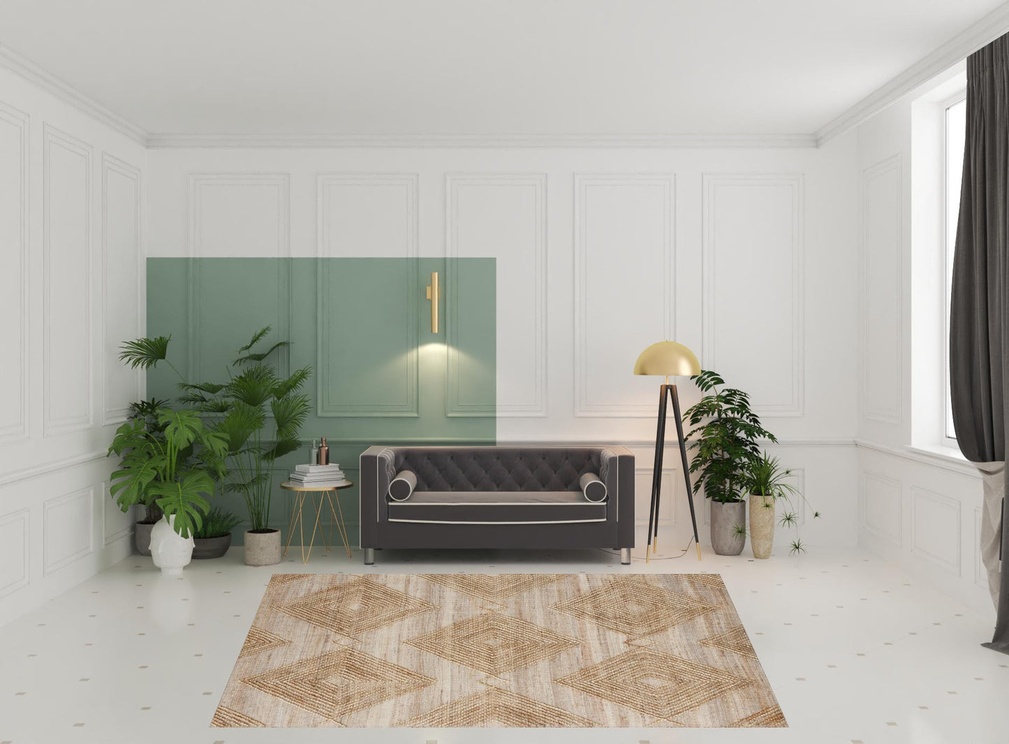 8 x 10 Brown Geometric Hand Woven Rug