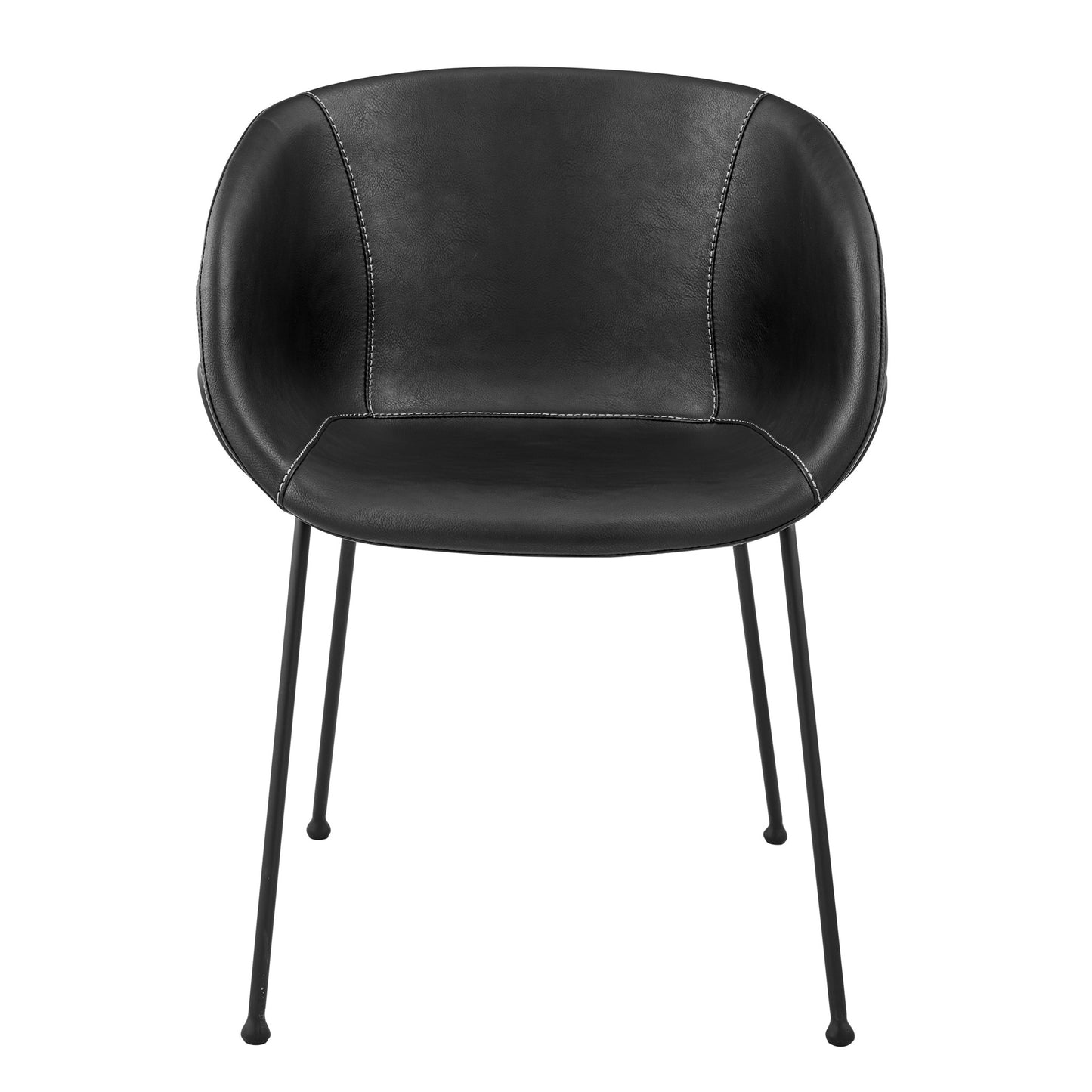 Black Faux Leather Dining Chairs - Set of 2