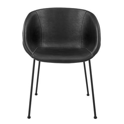 Black Faux Leather Dining Chairs - Set of 2