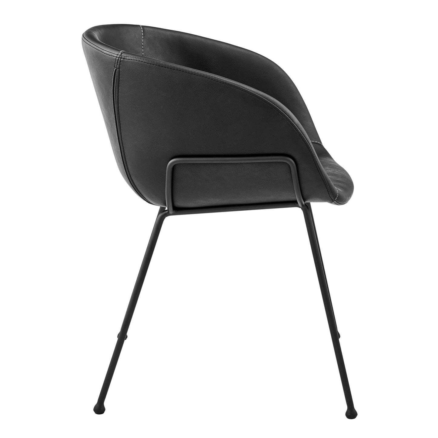 Black Faux Leather Dining Chairs - Set of 2