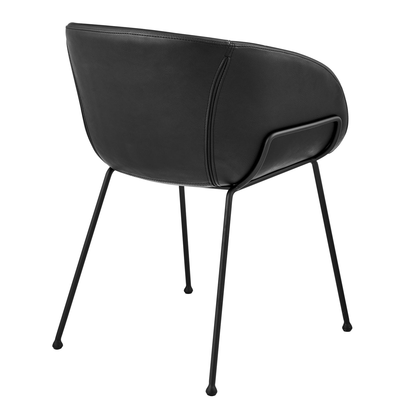 Black Faux Leather Dining Chairs - Set of 2