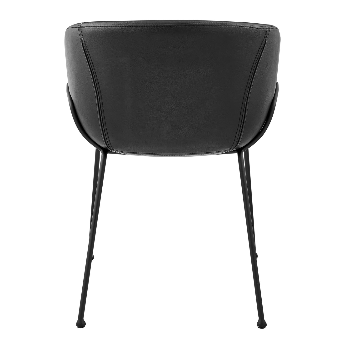 Black Faux Leather Dining Chairs - Set of 2
