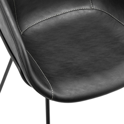 Black Faux Leather Dining Chairs - Set of 2