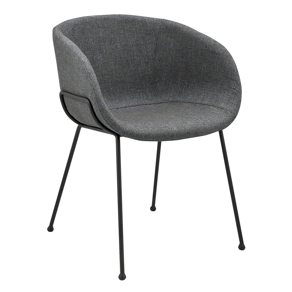Gray & Black Fabric Dining Chairs - Set of 2