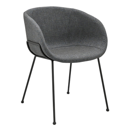 Gray & Black Fabric Dining Chairs - Set of 2