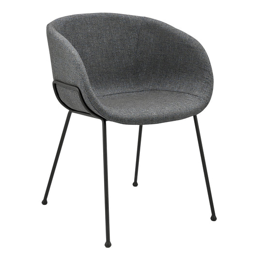 Gray & Black Fabric Dining Chairs - Set of 2