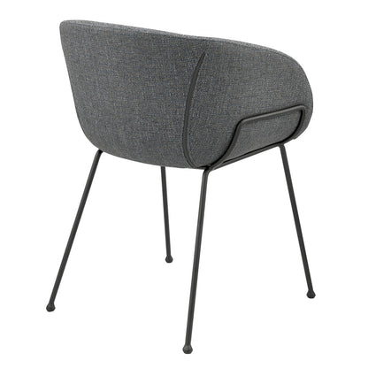Gray & Black Fabric Dining Chairs - Set of 2