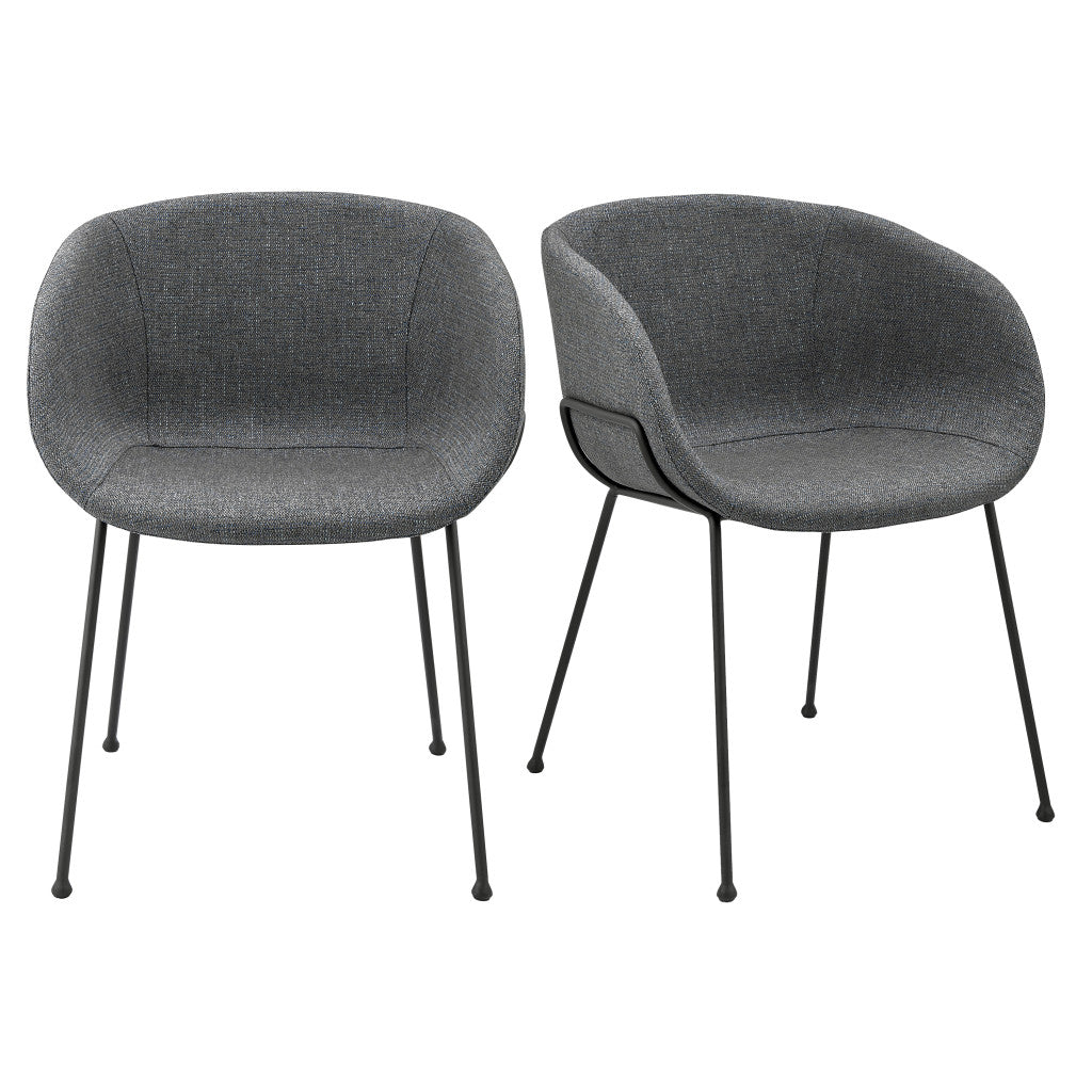 Gray & Black Fabric Dining Chairs - Set of 2