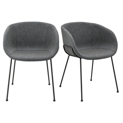 Gray & Black Fabric Dining Chairs - Set of 2