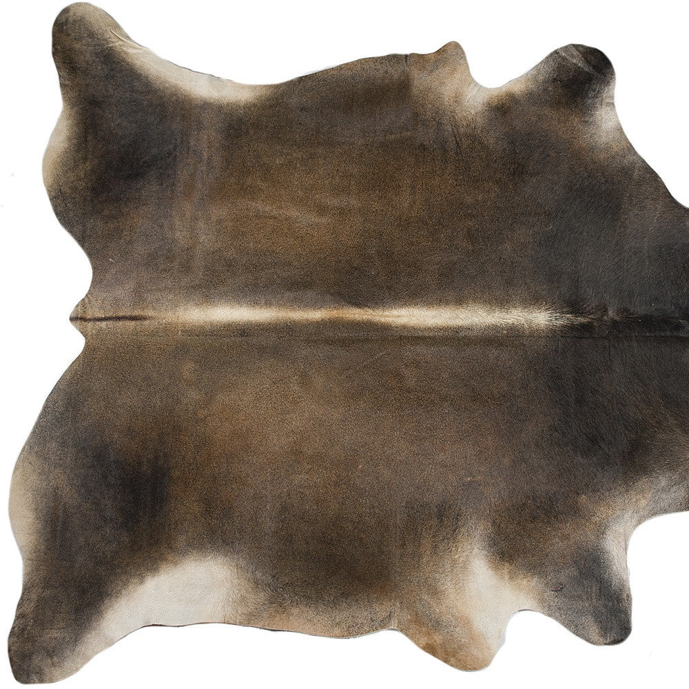 5 x 7 Dark Brown Cowhide Hand Knotted Rug