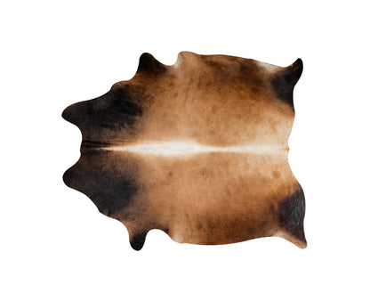 5 x 7 Dark Brown & Tan Genuine Cowhide Hand Knotted Rug