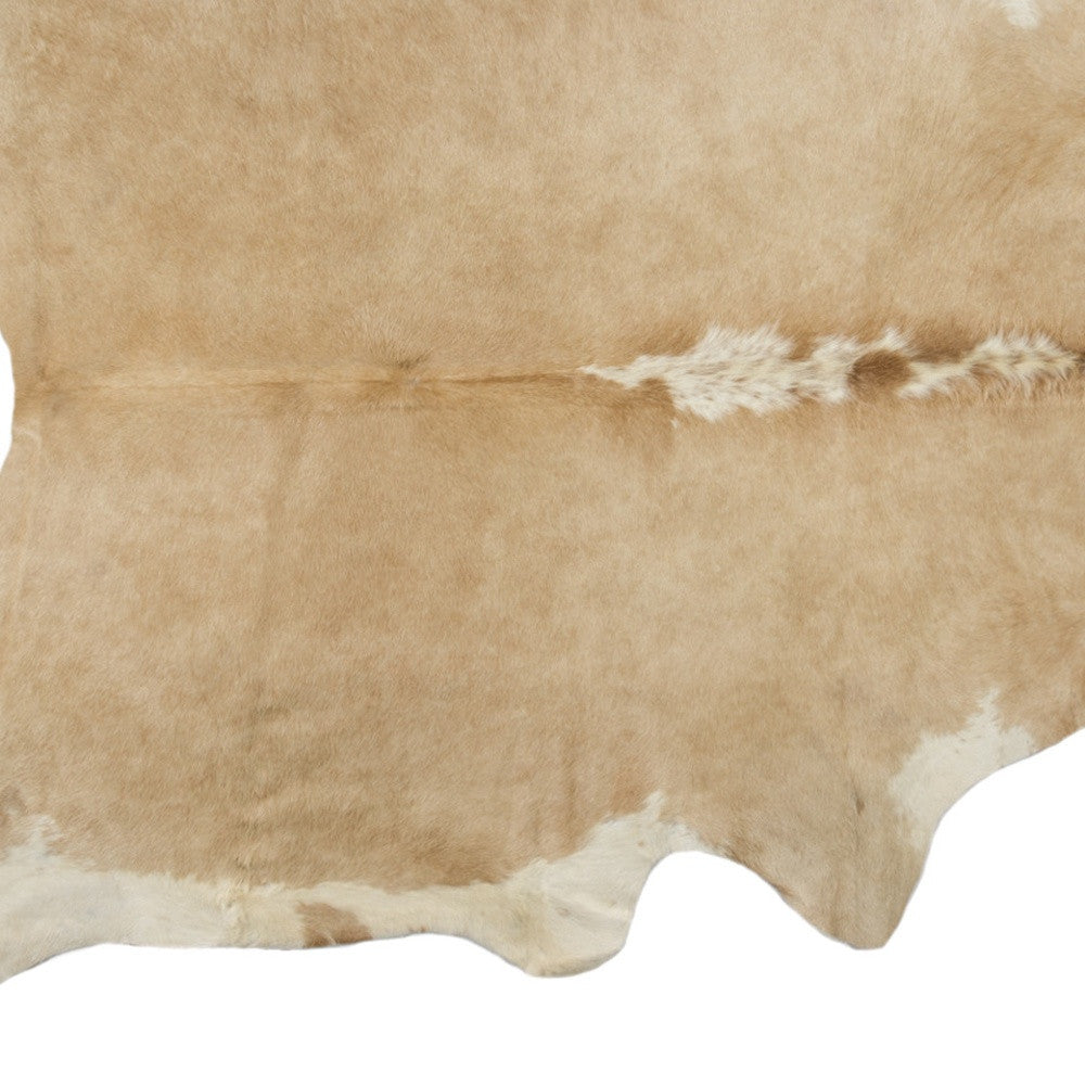 5 x 7 Brown & White Cowhide Hand Knotted Rug