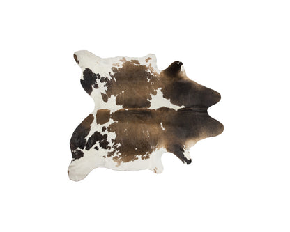 5 x 7 Light Brown & White Cowhide Hand Knotted Rug