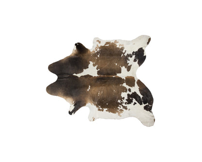 5 x 7 Light Brown & White Cowhide Hand Knotted Rug
