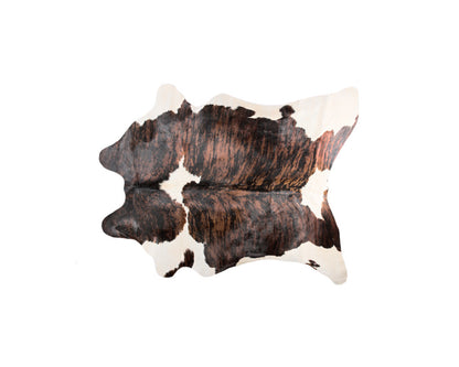 5 x 7 Brown & White Cowhide Hand Knotted Rug