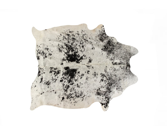 5 x 7 Black & White Cowhide Hand Knotted Rug