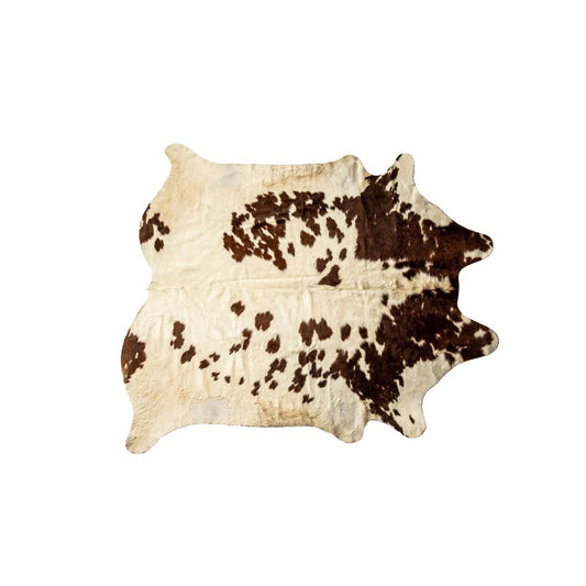 5 x 7 Brown & White Cowhide Hand Knotted Rug