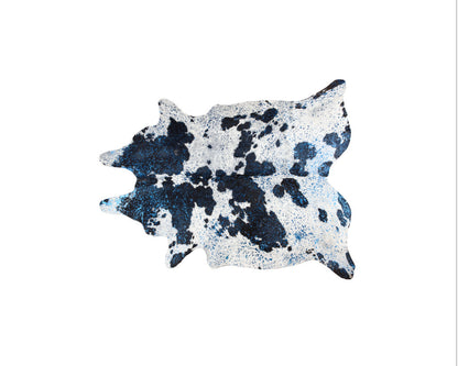 5 x 7 Black & White Cowhide Hand Knotted Rug