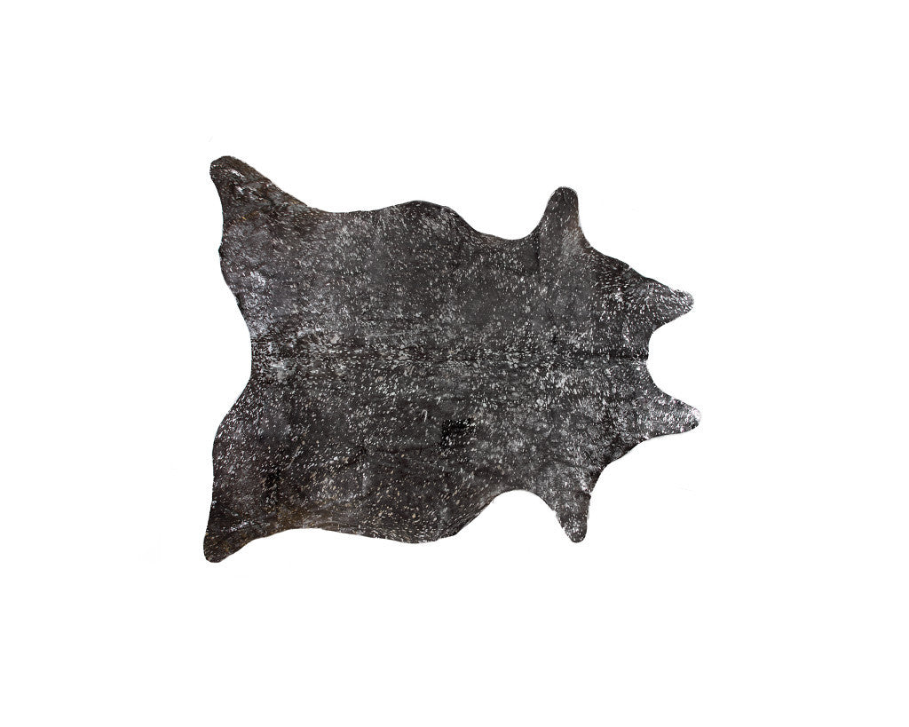 5 x 7 Brown & Silver Cowhide Hand Knotted Rug
