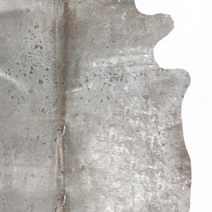 5 x 7 Gray & Silver Genuine Cowhide Hand Knotted Rug
