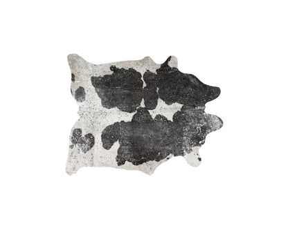 5 x 7 Black & White Cowhide Hand Knotted Rug