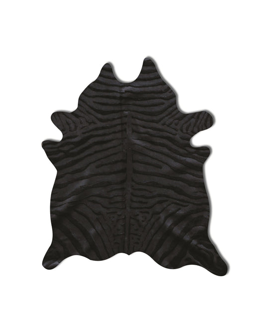 5 x 7 Black Cowhide Hand Knotted Rug