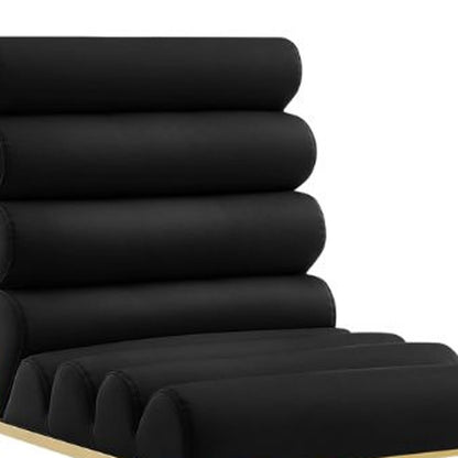 Tufted Black & Gold Faux Leather Dining Chair - Set of 2