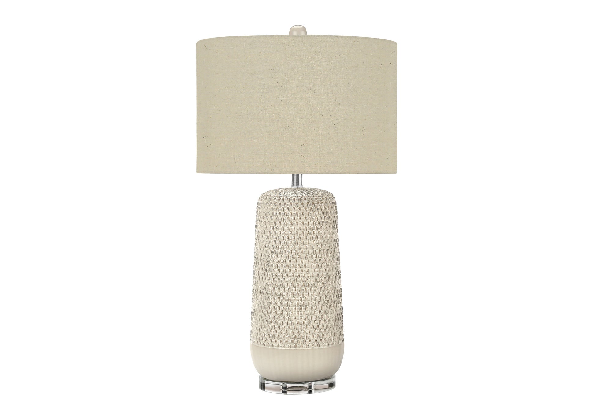 Cream Geometric Table Lamp w/ Shade
