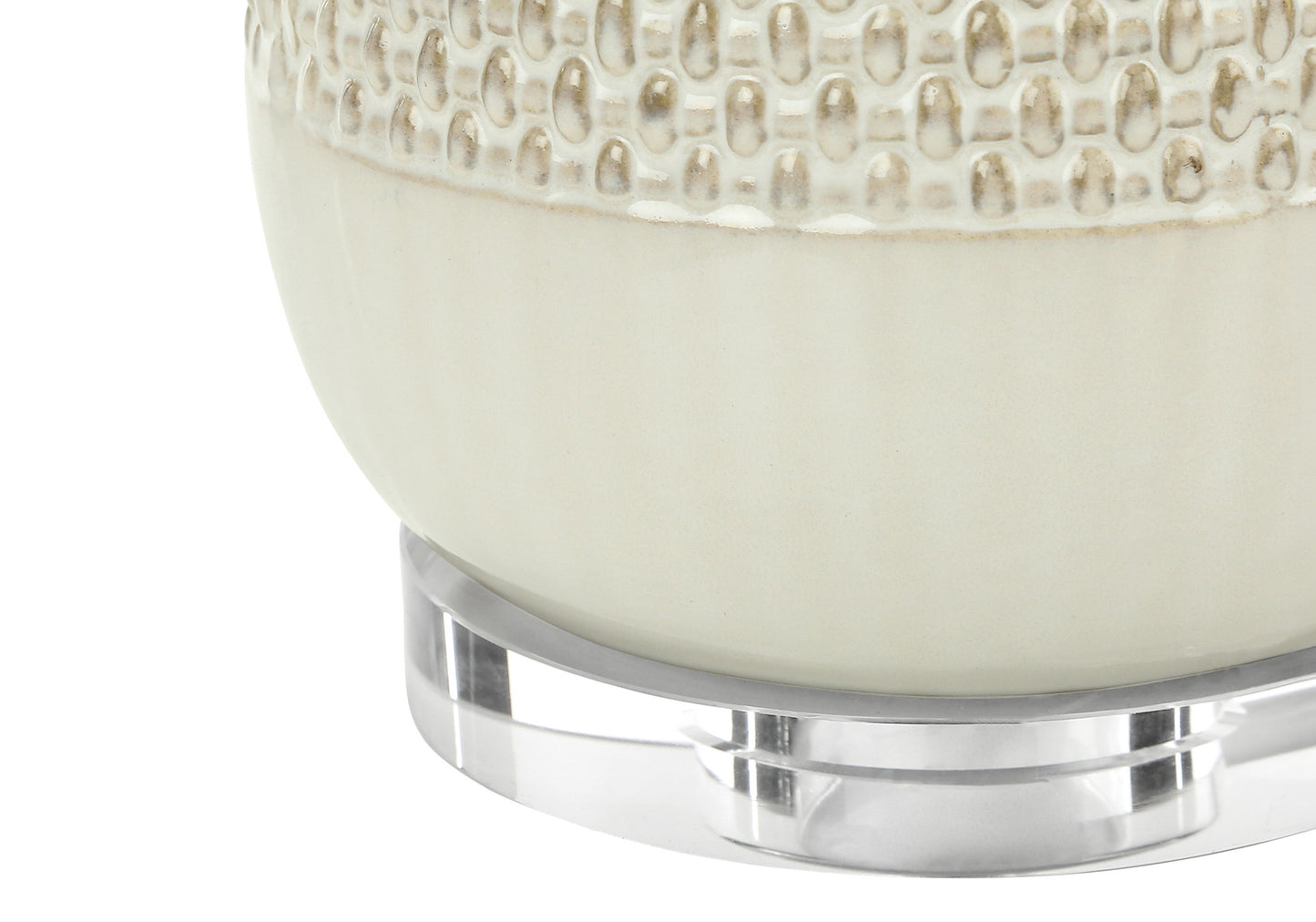 Cream Geometric Table Lamp w/ Shade
