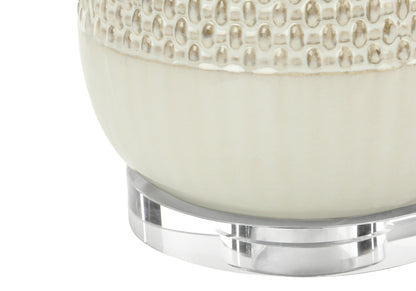 Cream Geometric Table Lamp w/ Shade