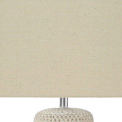 Cream Geometric Table Lamp w/ Shade