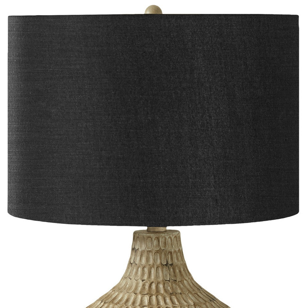 Brown Geometric Table Lamp w/ Shade