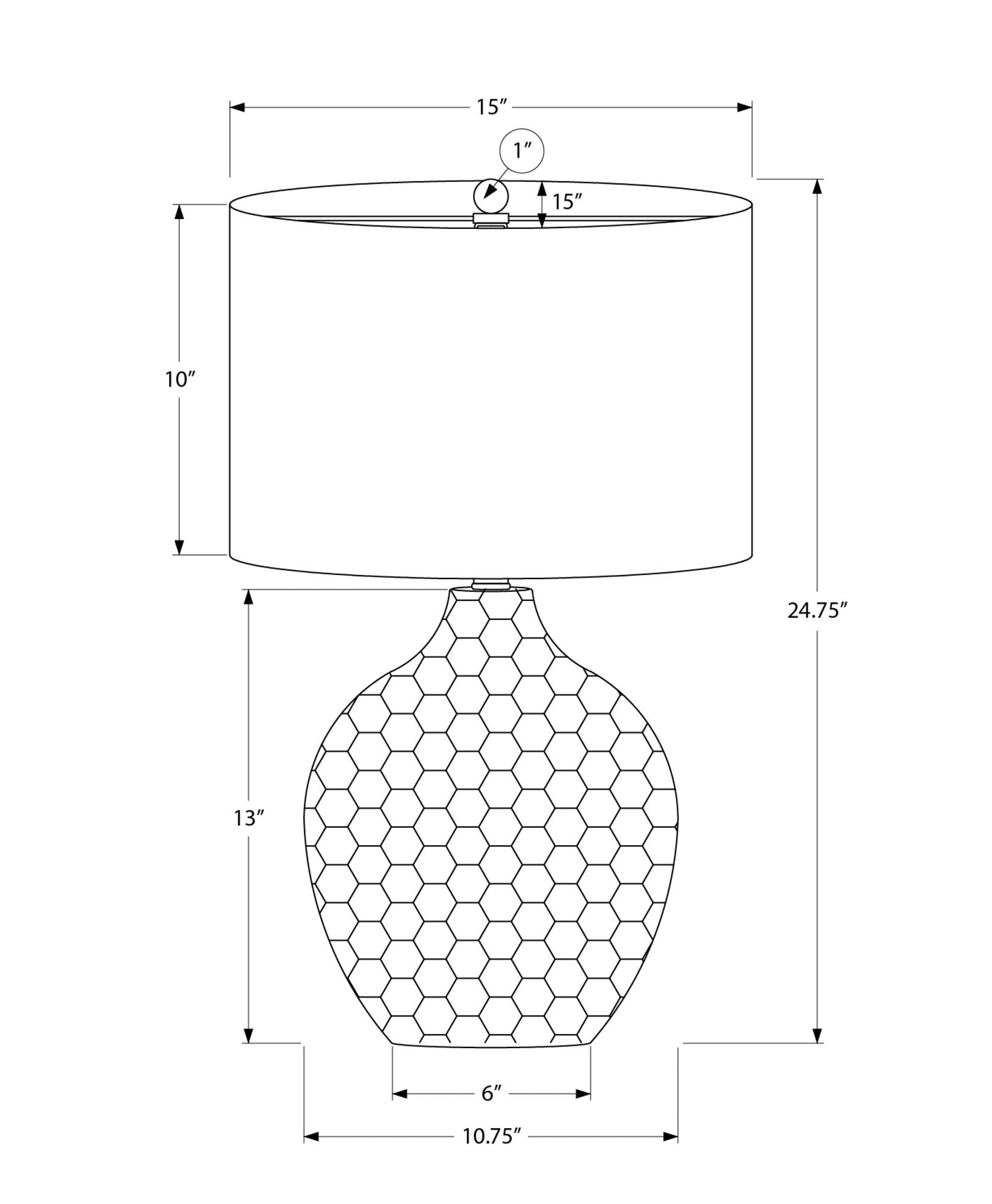 Brown Geometric Table Lamp w/ Shade