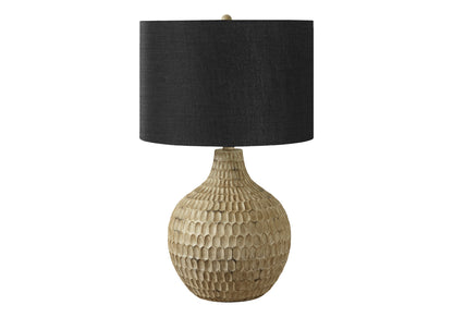 Brown Geometric Table Lamp w/ Shade