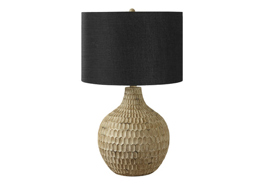 Brown Geometric Table Lamp w/ Shade