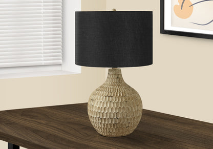 Brown Geometric Table Lamp w/ Shade