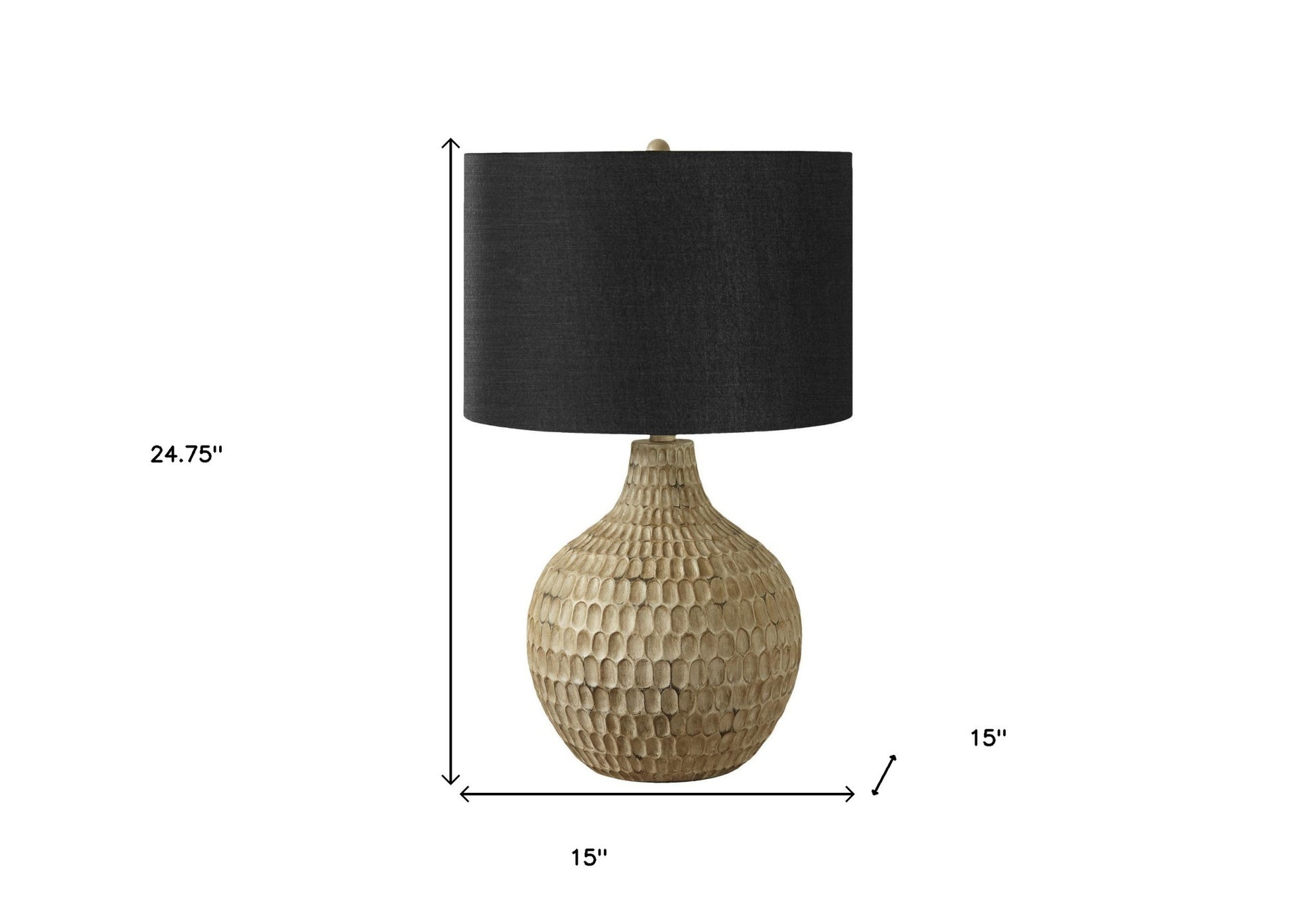 Brown Geometric Table Lamp w/ Shade