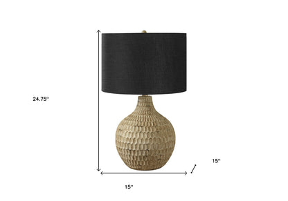 Brown Geometric Table Lamp w/ Shade