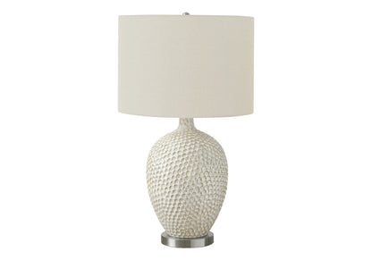 White & Silver Table Lamp w/ Shade
