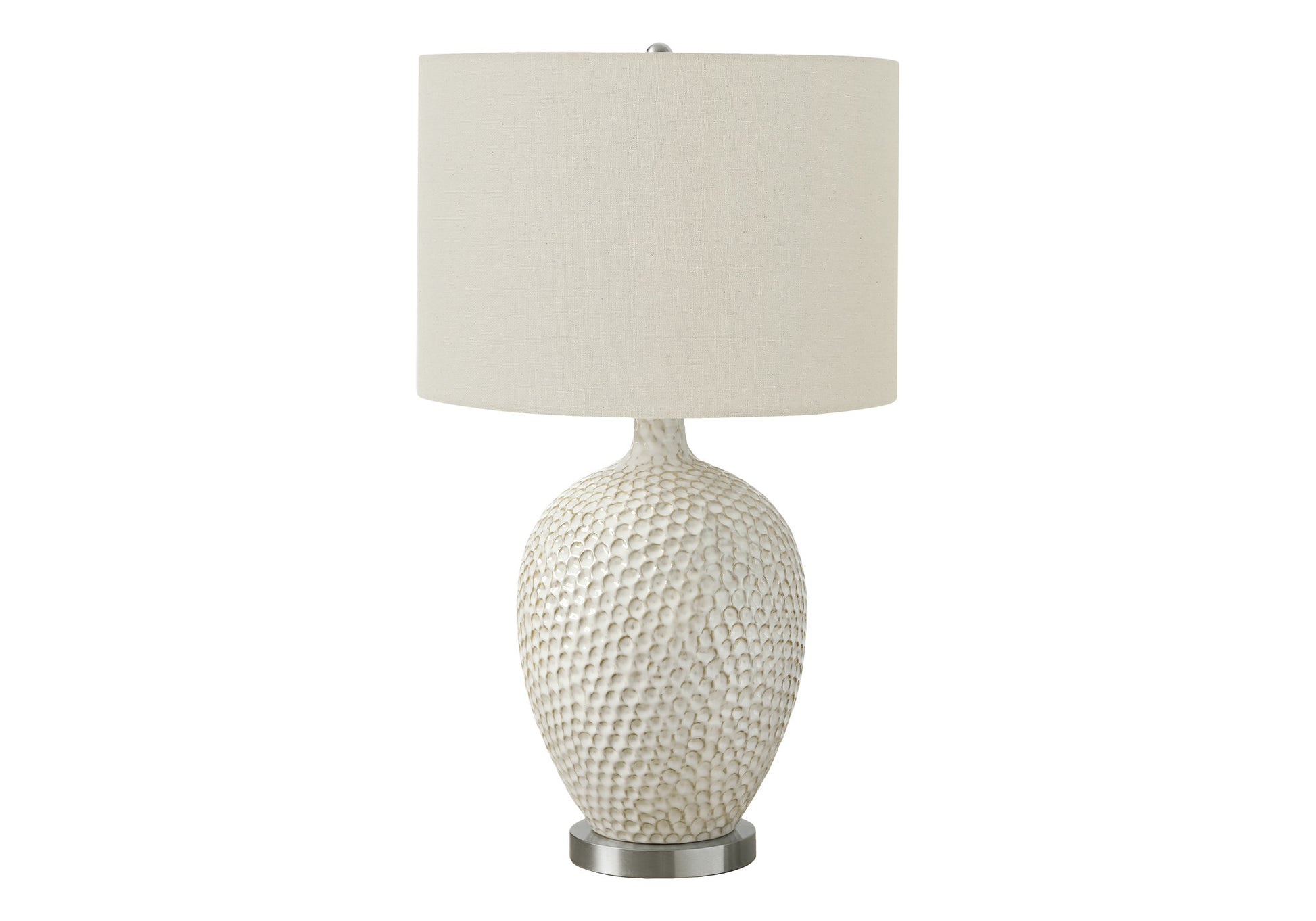 White & Silver Table Lamp w/ Shade