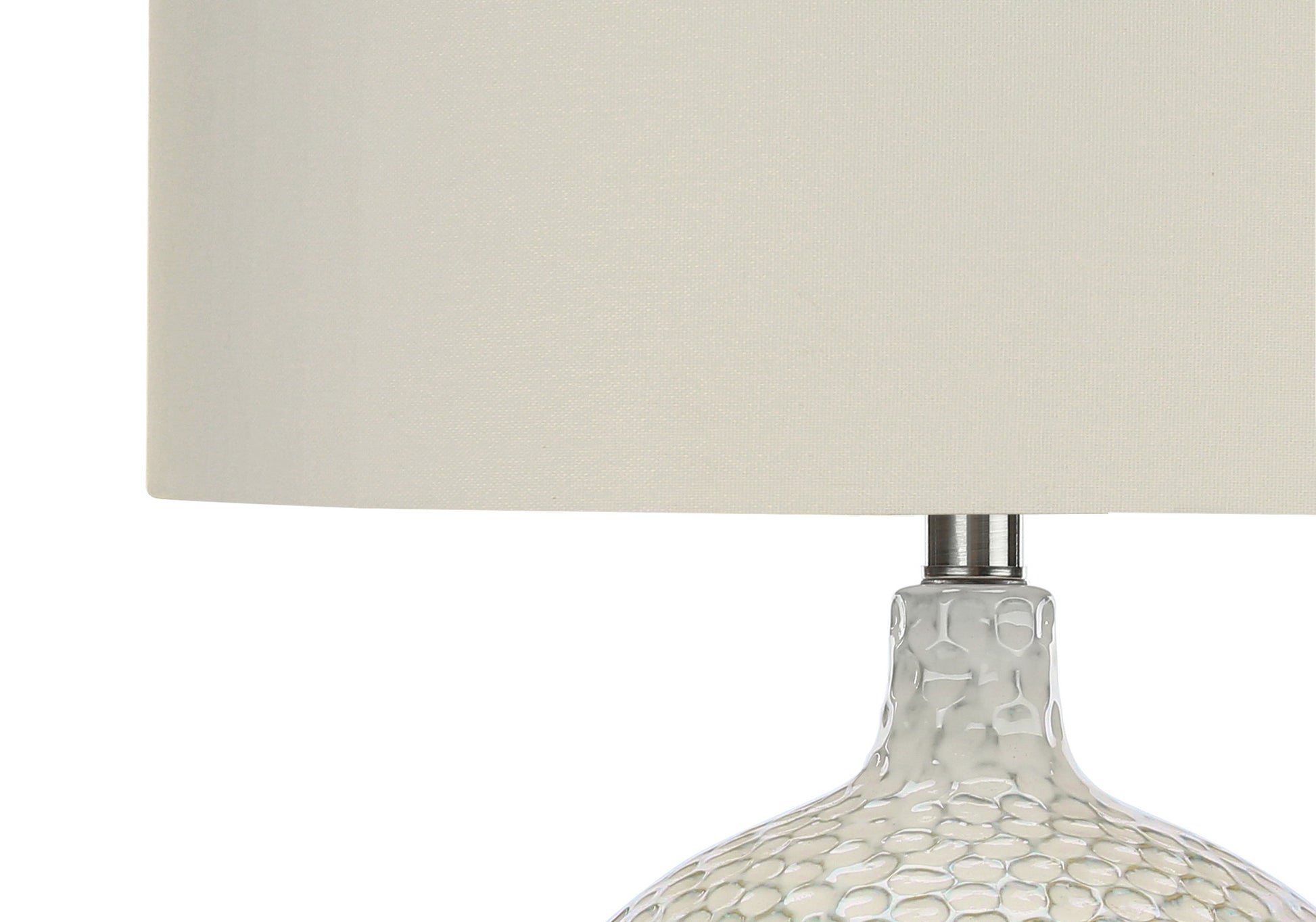 White & Silver Table Lamp w/ Shade