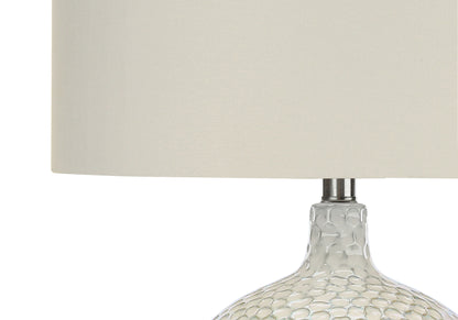 White & Silver Table Lamp w/ Shade