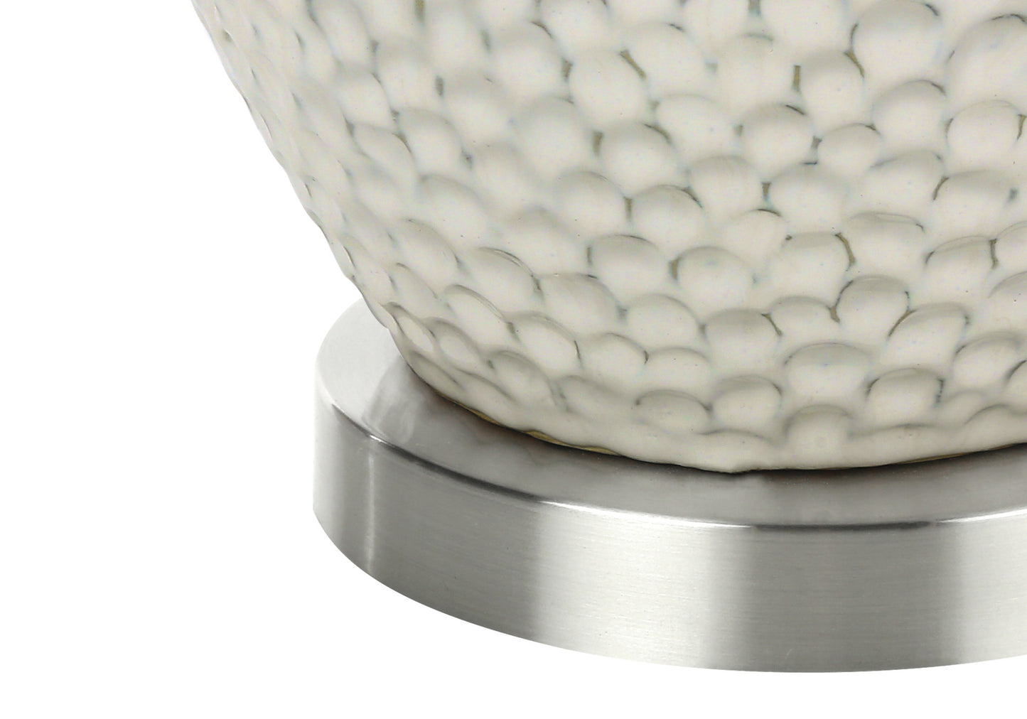 White & Silver Table Lamp w/ Shade