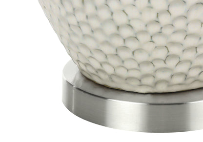 White & Silver Table Lamp w/ Shade