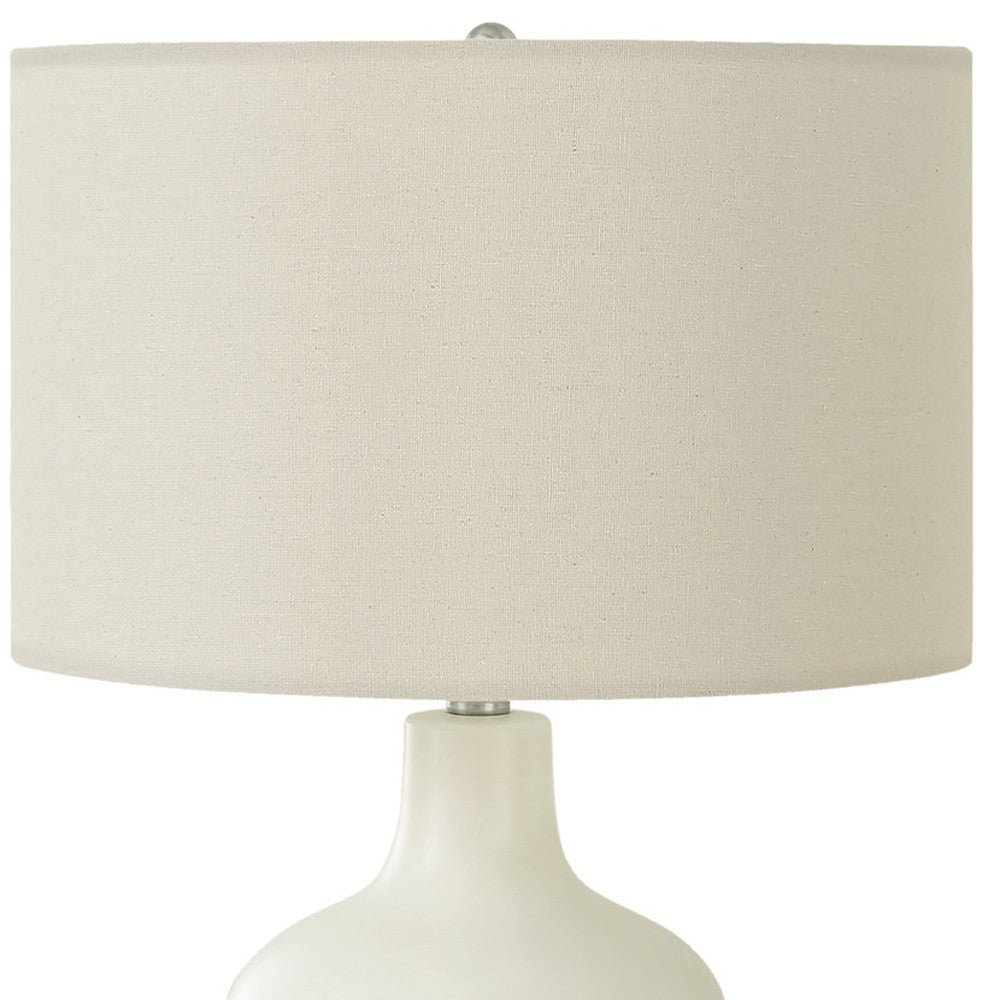 Cream Gourd Table Lamp w/ Shade